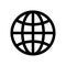 Globe symbol. Planet Earth or internet browser sign. Outline modern design element. Simple black flat vector icon with