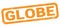 GLOBE text written on orange rectangle stamp