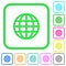 Globe vivid colored flat icons icons