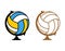 Globe volleyball. World game. Sports accessory as earth sphere.
