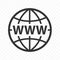 Globe web symbol icon set with www sign. Planet icon with world wide web sign.