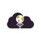 Globe wifi cloud shape concept logo design icon.