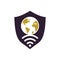 Globe wifi logo design icon.