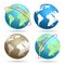 Globe Word Map Emblem set