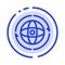 Globe, World, Earth, Atom, Connect Blue Dotted Line Line Icon