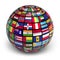 Globe with world flags