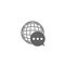 Globe World map made from speech bubble icon isolated on white background. Global Speak Logo