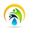 Globe world people Water drop logo  care garden nature oil healthy and water symbol design on white background