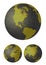 Globes. Stylized 3D vector maps.