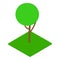 Globular tree icon, isometric style