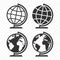 Globus web icon set. Planet Earth globe symbols.