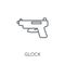 glock linear icon. Modern outline glock logo concept on white ba