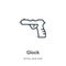 Glock outline vector icon. Thin line black glock icon, flat vector simple element illustration from editable army and war concept