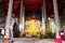 Gloden buddha statue of Wat Phra That Cho Hae temple for people