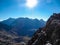 Gloedis - Unique rock formations with panoramic view of the majestic mountain ridges of High Tauern seen near Gloedis