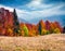 Gloomy autumn scene of mountain valley. Picturesque evening view of Carpathian mountains, Kvasy village location, Ukraine, Europe.