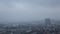 Gloomy city in the fog top view