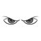 Gloomy eyes icon, black monochrome style