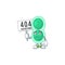 Gloomy face of green streptococcus pneumoniae cartoon character with 404 boards