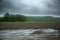 Gloomy farmland in Missouri at the flood of 2019
