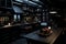 Gloomy Kitchen dark interior. Generate Ai