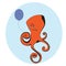 Gloomy octopus with balloon