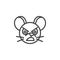 Gloomy rat emoticon line icon