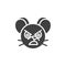 Gloomy rat emoticon vector icon