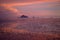 Gloomy tropical sunset,Sunset over Water and Islands,Thailand