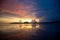 Gloomy tropical sunset,Sunset over Water and Islands,Thailand