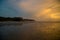 Gloomy tropical sunset,Sunset over Water and Islands,Thailand