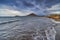 Gloomy weather on `Playa sur` beach near El Medano town