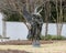 \\\'Gloria Victis\\\' a cast of a bronze sculpture by Antonin Mercie on the lawn of a home in Dallas, Texas.