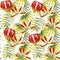 Gloriosa painting seamless pattern white background