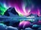 Glorious Aurora Borealis over Antarctica landscape. AI generative.