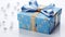 Glorious Blue And Gold Christmas Gift Box With Turkish Blue Bow