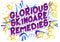 Glorious Skincare Remedies - Comic book style words.