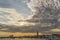 Glorious sunset on the Venetian lagoon, Venice, Italy