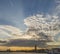 Glorious sunset on the Venetian lagoon, Venice, Italy