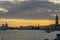 Glorious sunset on the Venetian lagoon, Venice, Italy