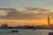 Glorious sunset on the Venetian lagoon, Venice, Italy