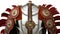 Glorious Valor: Roman Soldier\\\'s Breastplate Gleams on White Canvas