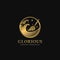 Glory glorious cleaning service logo in elegant luxury gold style badge icon