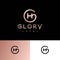 Glory Hotel logo. G and H monogram. G, H logo premium monogram consist of gold  letters.