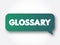 Glossary text message bubble, concept background