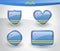 Glossy Aruba flag icon set