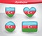 Glossy Azerbaijan flag icon set
