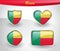 Glossy Benin flag icon set
