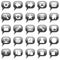 Glossy black chat bubble icons