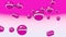 Glossy bubbles and balls, bright colored pink bubbles,